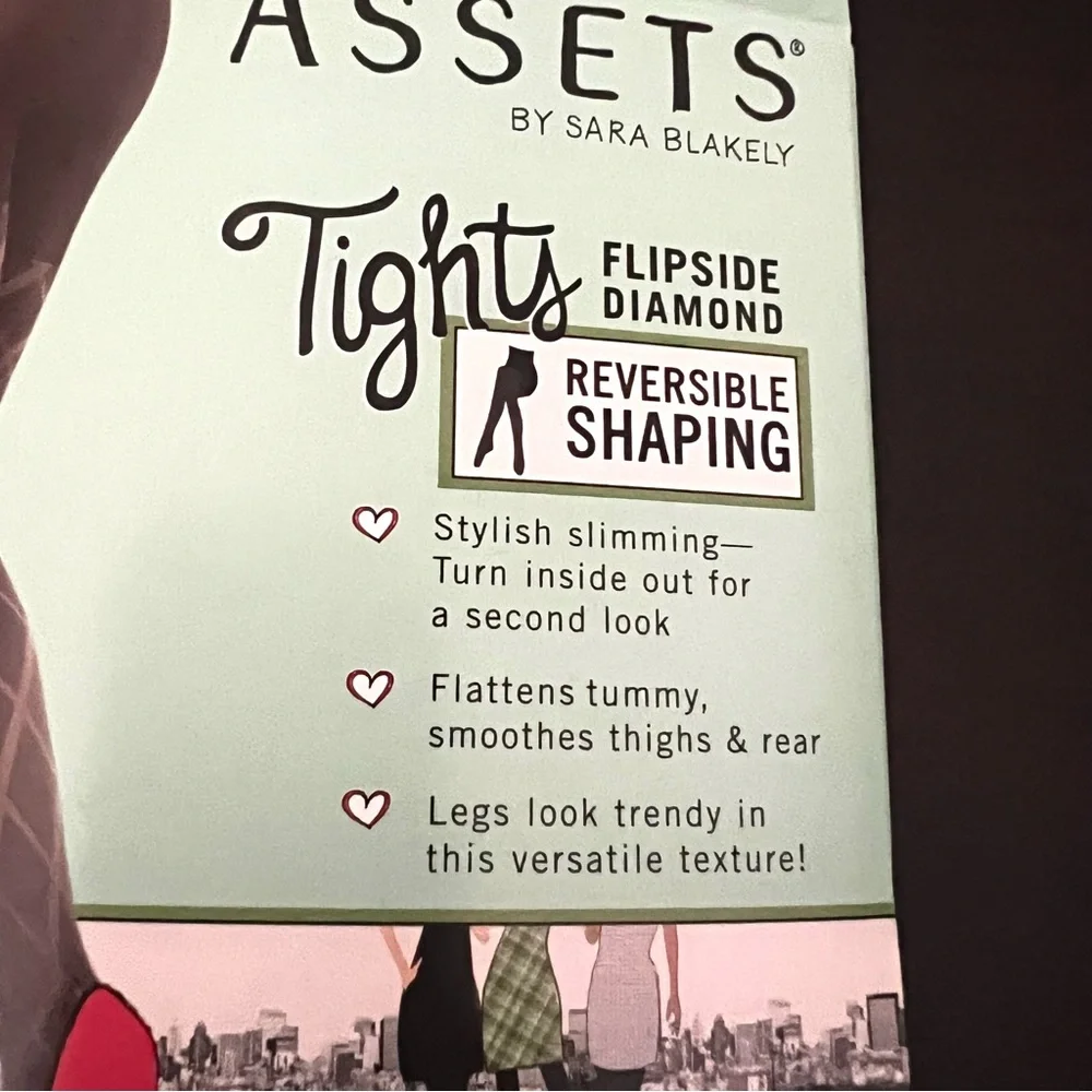 SPANX Love‎ Your Assets Size 3 Tights Flipside Diamond Reversible Shaping Black